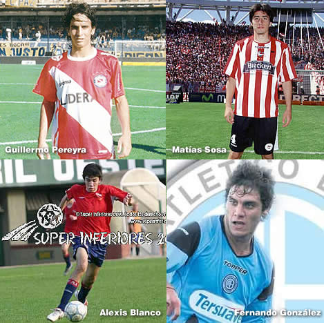 Matías Sosa (Estudiantes de La Plata), Guillermo Pereyra (Argentinos Juniors), Fernando González (Belgrano de Córdoba) y Alexis Blanco (Independiente de Avellaneda)